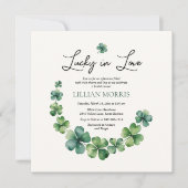 Elegant Shamrock Lucky in Love Vrijgezellenfeest Kaart (Voorkant)