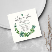 Elegant Shamrock Lucky in Love Vrijgezellenfeest Kaart