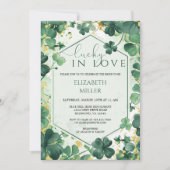 Elegant Shamrock Lucky in Love Vrijgezellenfeest Kaart (Voorkant)