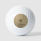 Elegant Shamrock Patrick's Day Leather Golfballen (Voorkant)