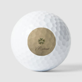 Elegant Shamrock Patrick's Day Leather Golfballen