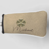 Elegant Shamrock Patrick's Day Leather Golfheadcover (Voorkant)