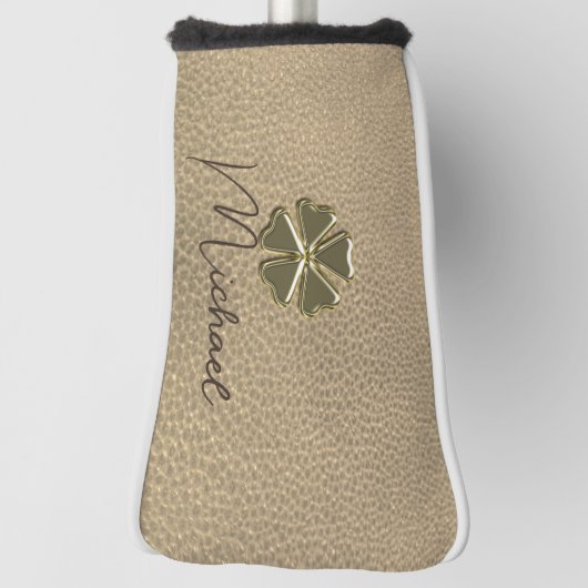Elegant Shamrock Patrick's Day Leather Golfheadcover (Draai 90)