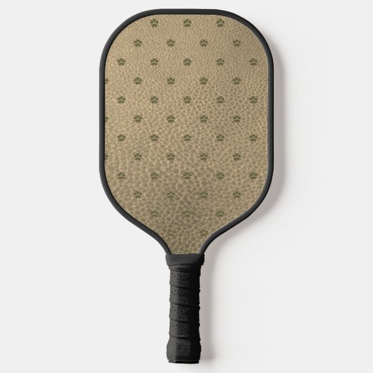 Elegant Shamrock Patrick's Day Leather Pickleball Paddle (Achterkant)