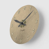 Elegant Shamrock Patrick's Day Leather Ronde Klok (Hoek)