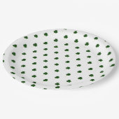 Elegant Shamrock Pattern Irish Good Luck Clovers Papieren Bordje (Gekanteld)