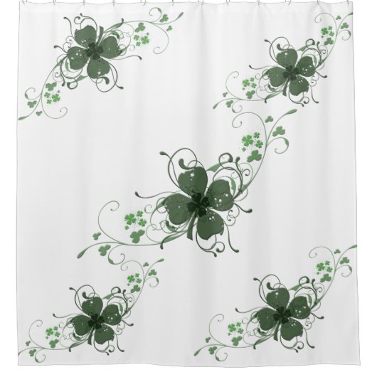 Elegant Shamrock Shower Curtain Douchegordijn (Voorkant)