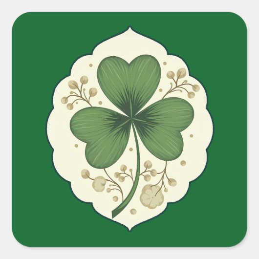 Elegant Shamrock St Patrick’s Day - Autocolante Vierkante Sticker (Voorkant)