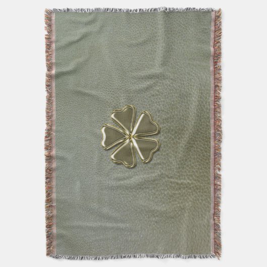 Elegant Shamrock St.Patrick's Day, Green Leather Deken (Voorkant Verticaal)