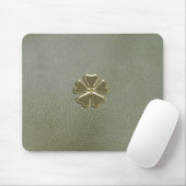 Elegant Shamrock St.Patrick's Day, Green Leather Muismat (Met muis)