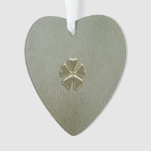 Elegant Shamrock St.Patrick's Day, Green Leather Ornament (voorkant)