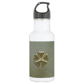 Elegant Shamrock St.Patrick's Day, Green Leather Waterfles (Voorkant)