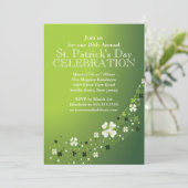 Elegant Shamrock St. Patrick's Party Invitation Kaart (Staand voorkant)