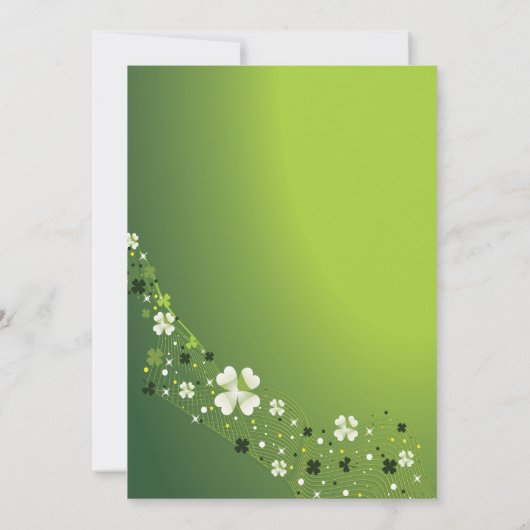 Elegant Shamrock St. Patrick's Party Invitation Kaart (Achterkant)