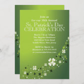 Elegant Shamrock St. Patrick's Party Invitation Kaart (Voorkant / Achterkant)
