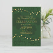 Elegant Shamrock St. Patrick's Party Invitation Kaart (Staand voorkant)