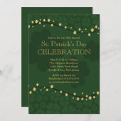 Elegant Shamrock St. Patrick's Party Invitation Kaart (Voorkant / Achterkant)