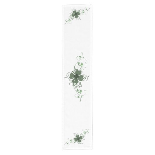 Elegant Shamrock Table Runner Korte Tafelloper (Voorkant)
