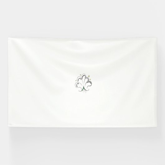 Elegant Shamrock-vormig ontwerp voor St. Patrick's Spandoek (Horizontaal)