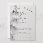 Elegant "She Said Yes" Engagement/Wedding Invitati Bedankkaart (Voorkant)