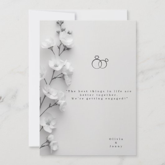 Elegant "She Said Yes" Engagement/Wedding Invitati Bedankkaart (Achterkant)