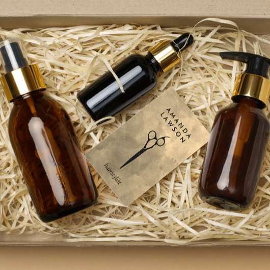 Elegant Shears Comb Grey Waterverf Visitekaartje