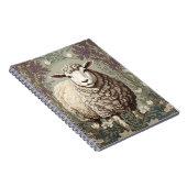 Elegant Sheep Lavender Flower Background Notitieboek (Rechterzijde)