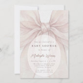 Elegant Sheer Pink Blush Bow Baby Shower Kaart (Voorkant)