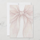 Elegant Sheer Pink Blush Bow Baby Shower Kaart (Achterkant)