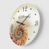 Elegant Shell beige Familienaam Coastal Grote Klok (Hoek)