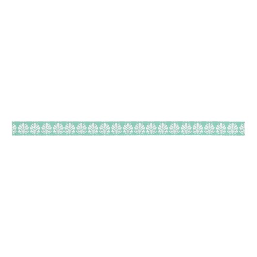 Elegant Shell Bloei Damaskpatroon Grosgrain Lint (Voorkant)