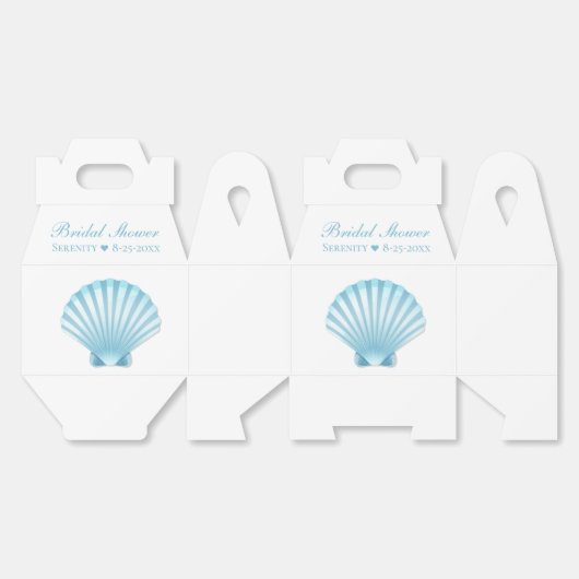 Elegant Shell Blue Nautical Beach Vrijgezellenfees Bedankdoosjes (Ongevouwen)