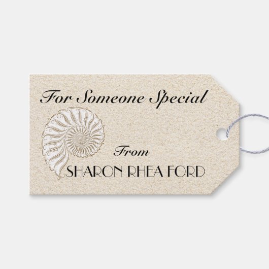 Elegant Shell Label Cadeaulabel (Voorkant (Horizontaal))