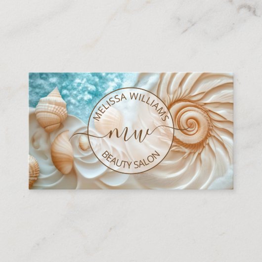 Elegant Shell Logo Visitekaartje (Voorkant)