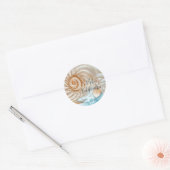 Elegant Shell Mele Kalikimaka | Greetings Ronde Sticker (Envelop)