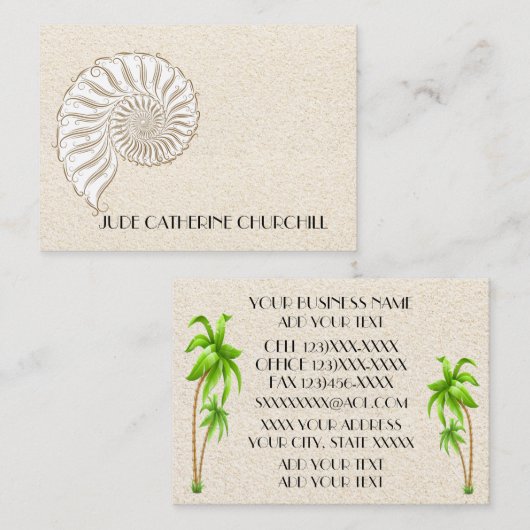Elegant Shell Visitekaartje (Voorkant / Achterkant)
