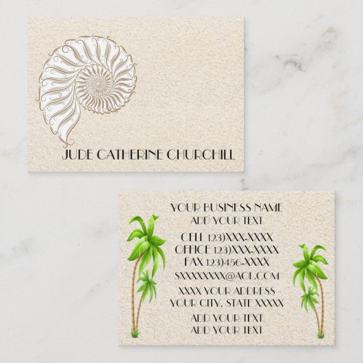 Elegant Shell Visitekaartje (Voorkant / Achterkant)