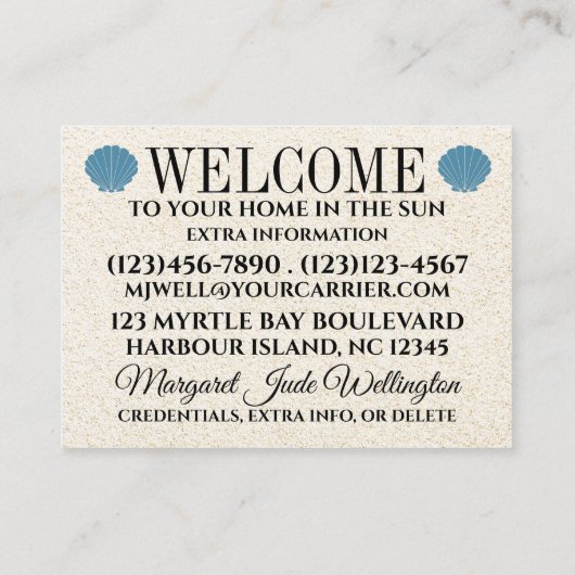 Elegant Shell Visitekaartje - Kies uw papier Contactkaartje (Achterkant)