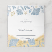 Elegant Shells, Sand & Beach Unique Wedding Plaatskaartje (Buitenkant ongevouwen)