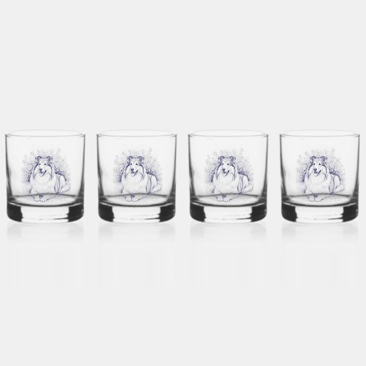 Elegant Sheltie Whisky Glas (Voorkant)