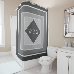 Elegant shhades of Grey Monogram Shower Curtain Douchegordijn