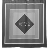 Elegant shhades of Grey Monogram Shower Curtain Douchegordijn (Voorkant)