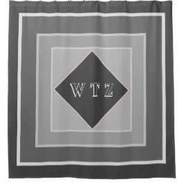 Elegant shhades of Grey Monogram Shower Curtain Douchegordijn