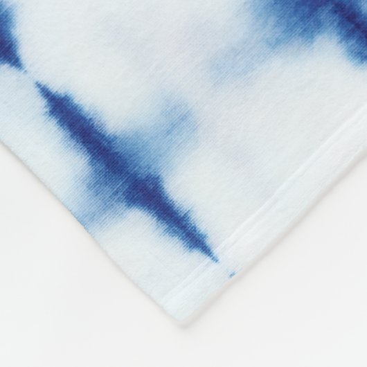 Elegant Shibori Blue Pattern Aangepaste naam Fleece Deken (Hoek)