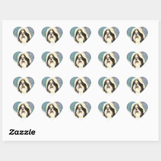 Elegant Shih Tzu Heart Sticker (Vel)