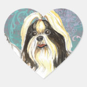 Elegant Shih Tzu Heart Sticker (Voorkant)