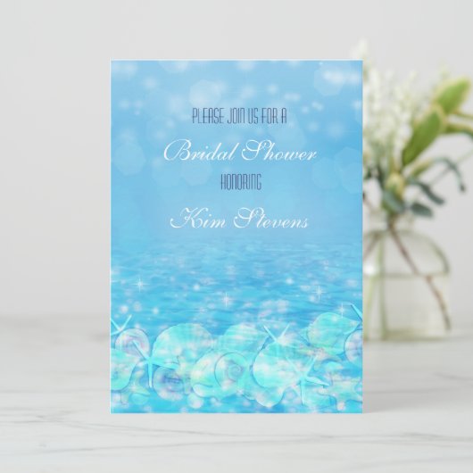 Elegant Shimmer Beach Water Summer Birthday Party Kaart (Staand voorkant)