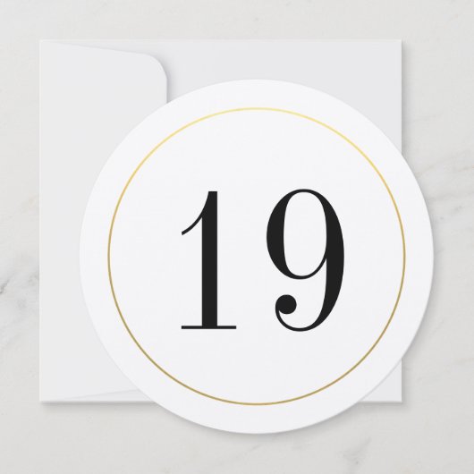 Elegant Shimmer Gold Circle Table Number Kaart (Voorkant)
