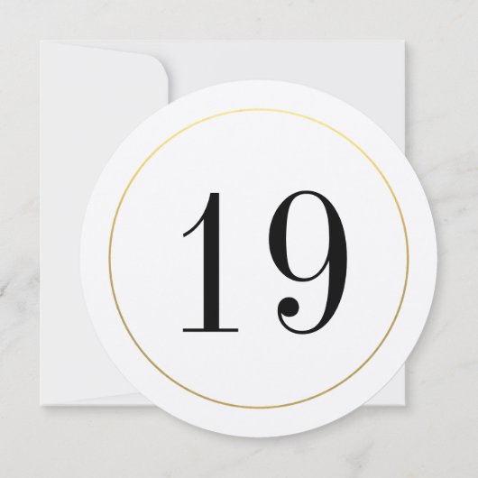 Elegant Shimmer Gold Circle Table Number Kaart (Achterkant)