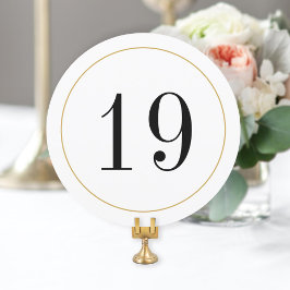Elegant Shimmer Gold Circle Table Number Kaart